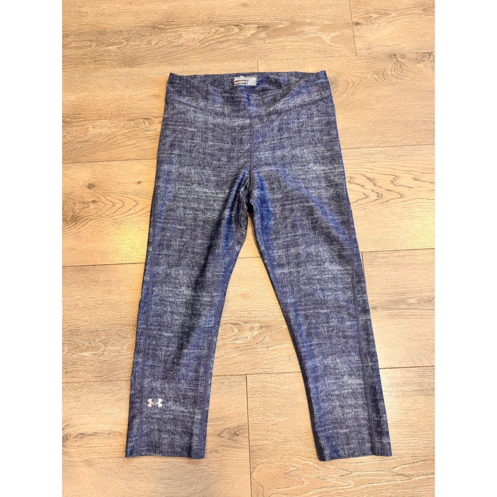 Under Armour Compression Leggings Capris Blue Workout Pants Womens‎ Medium M